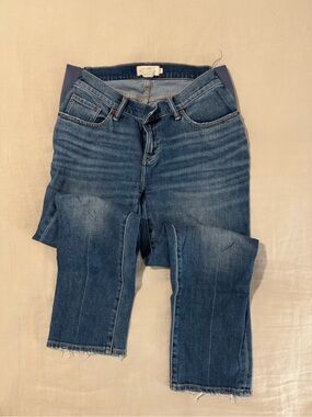 Hatch Dark Blue Cropped Maternity Jeans